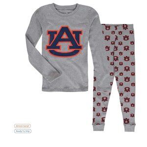 NEW! Youth Heathered Gray Auburn Tigers Long Sleeve T-Shirt & Pant Sleep Set